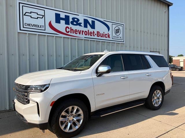 2024 Chevrolet Tahoe Premier in Iridescent Pearl Tricoat — front three-quarter view
